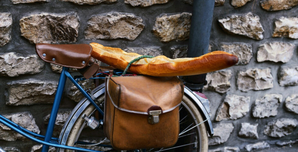 French Bread Strapped to a Bicycle